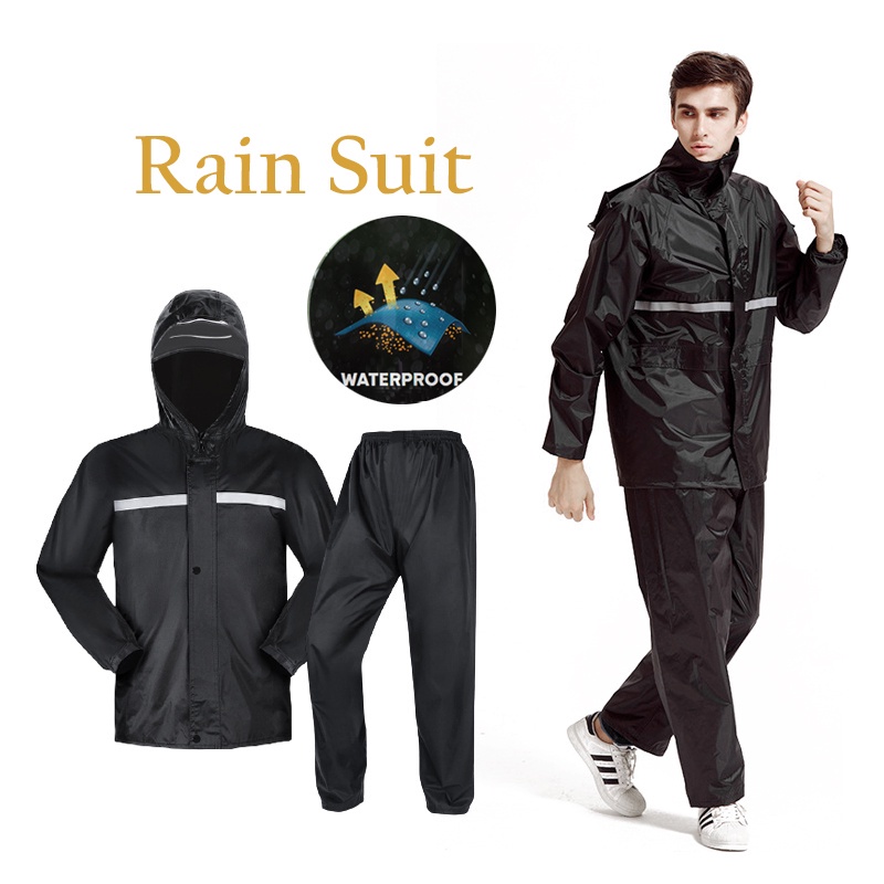Raincoat for Motorcycle Rider Upgraded Waterproof Thick Jacket and