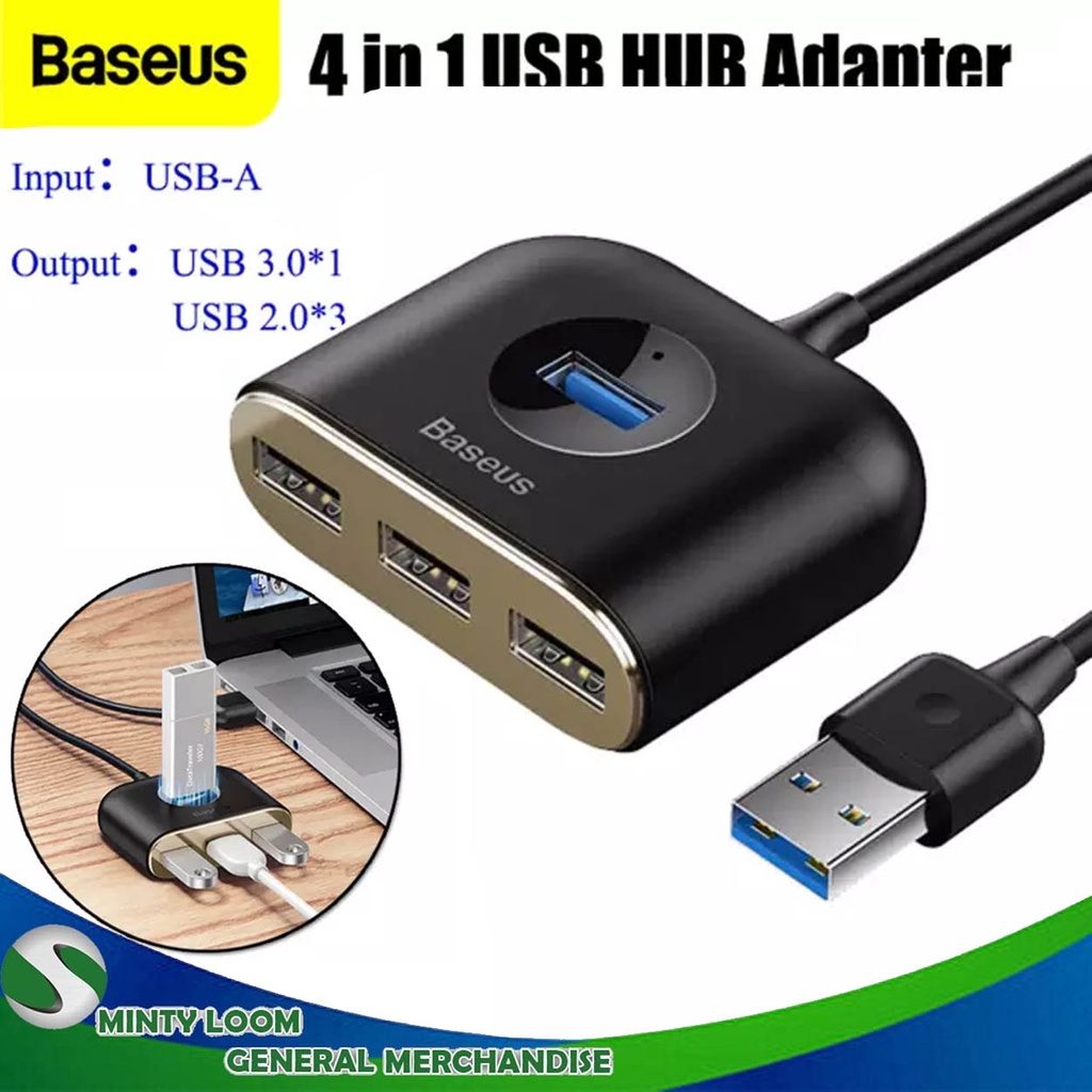 Baseus Square Round 4 In 1 USB HUB Adapter 3.0 To Multi USB Splitter ...