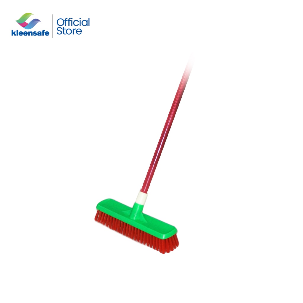 Kleensafe Heavy Duty Plastic Floor Brush Long Handle Stiff Bristles