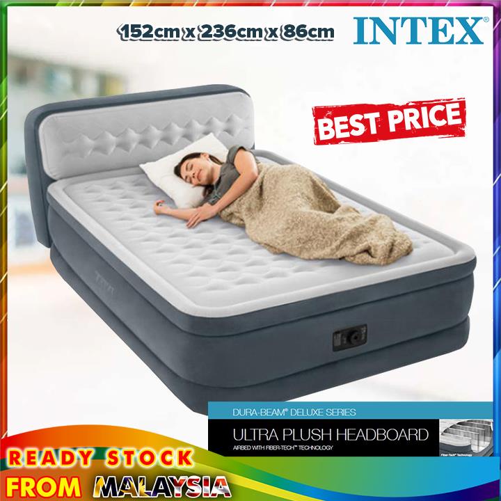 INTEX 64448 1.52M Inflatable DuraBeam Fibertech Air Bed With Build In