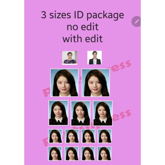 3 sizes ID package: 1x1 (8pcs), 2x2 (2pcs), passport (3pcs) | Shopee ...