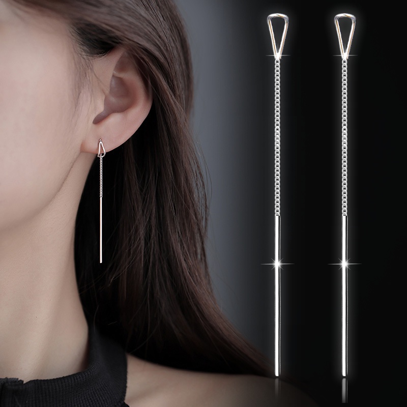 100 S999 Silver Earring Waterdrop Dangling Earring Hypoallergenic