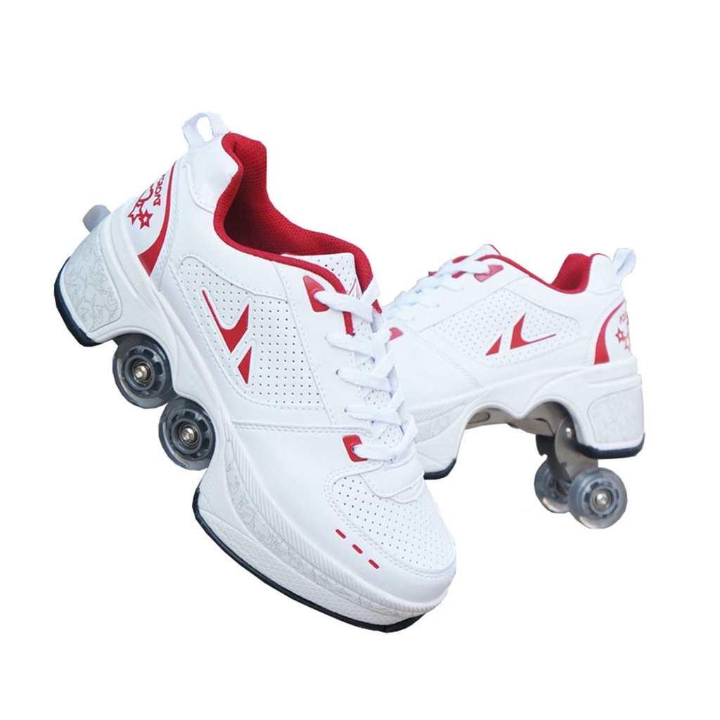 Portable Deformation Roller Skate Shoes Parkour Roller Shoes
