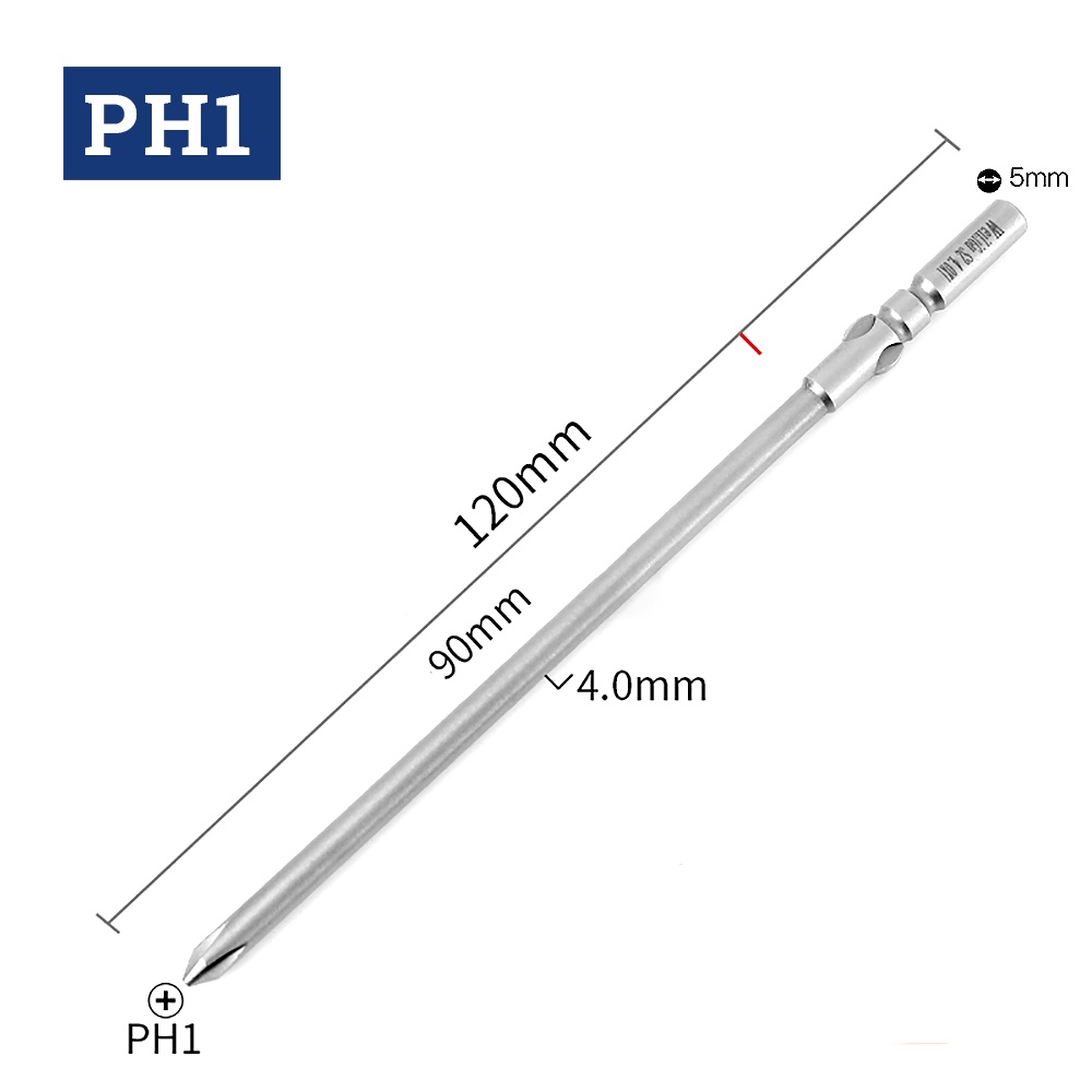 PH00 PH0 PH1 PH2 Phillips Screwdriver Bit S2 Steel Extra Long