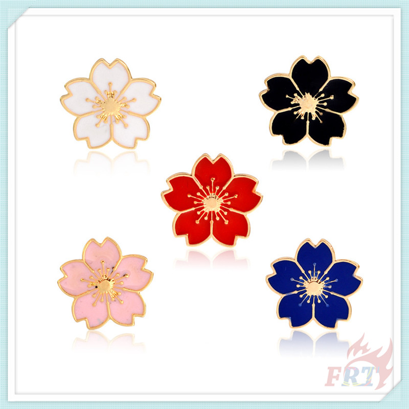 Sakura Series 01 Brooches ★ 1Pc Cherry Blossom Flowers Doodle Enamel ...
