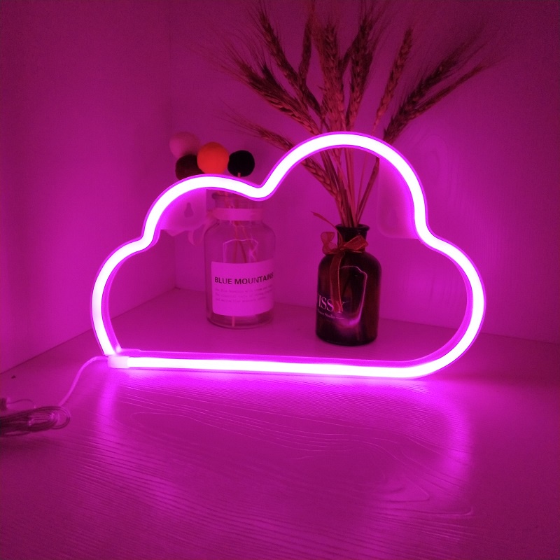 Battery Led Neon Night Light Decor Wall Lamp Party Bedroom Bar | Shopee ...