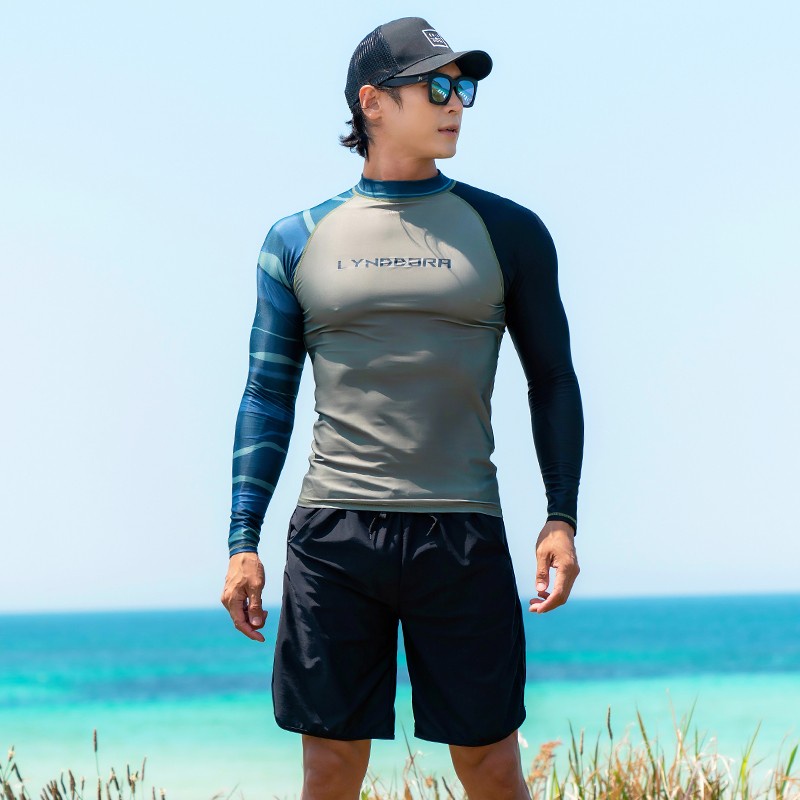 SABOLAY Men Long Sleeved Rashguard Surf Swimwear Prevent Jellyfish Quick  Drying Rash Guard Sunscreen Beach Diving UV T Shirt