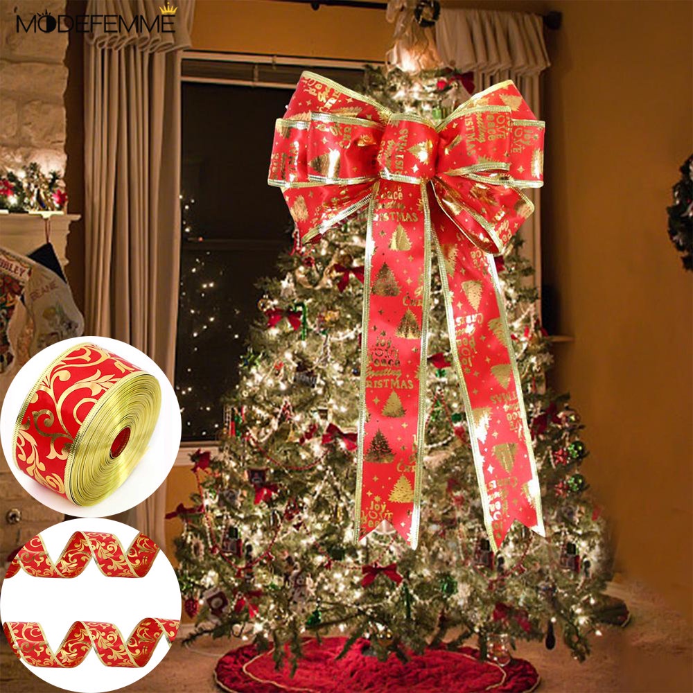 Christmas Tree Decoration Ribbon DIY Bow Ribbon Christmas New Year