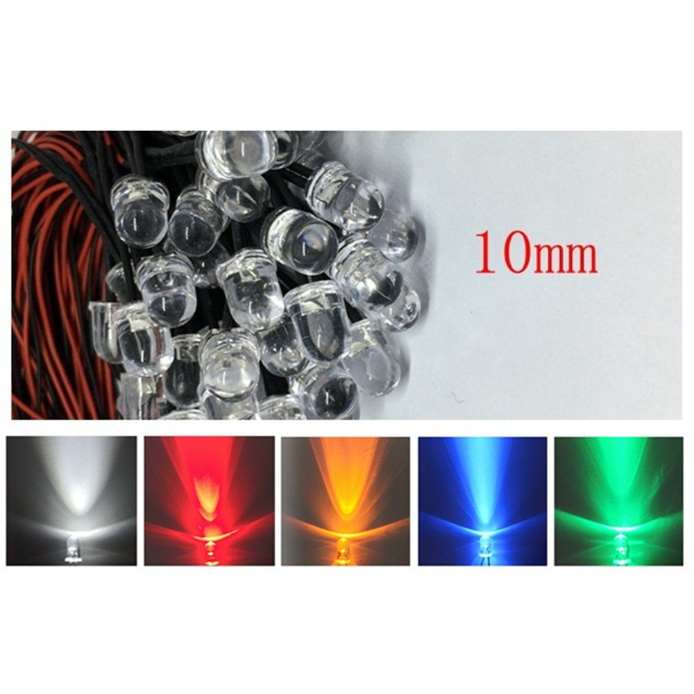 10pcs 3mm 5mm 10mm 5-12V LED Pre-wired General-purpose Light-emitting ...