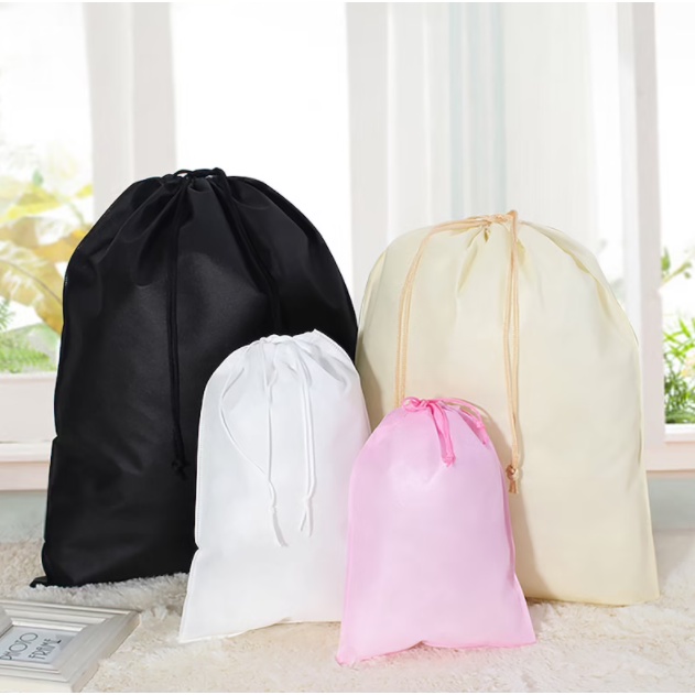 Eco Bag Drawstring Pouch Non-woven Travel Shoe String bag Dustproof ...