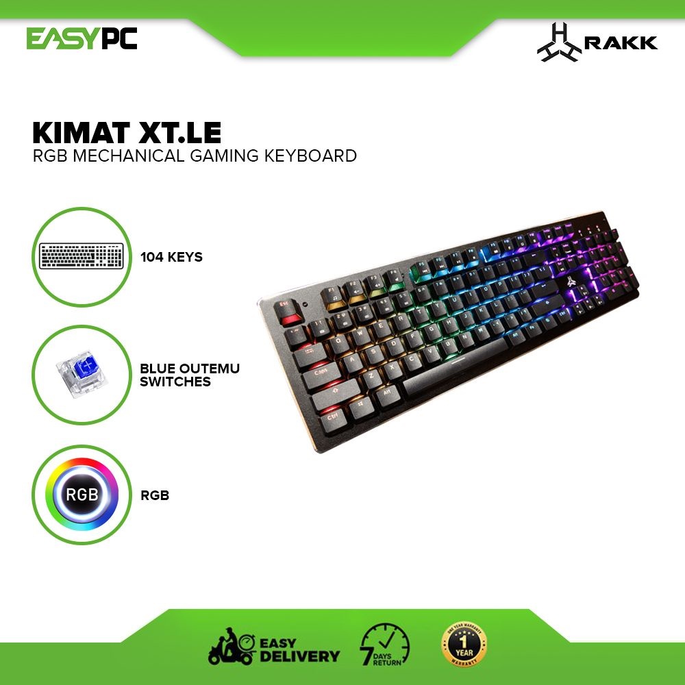 qoseer Rakk Kimat XT.LE RGB Mechanical Gaming Keyboard Full-sized ...