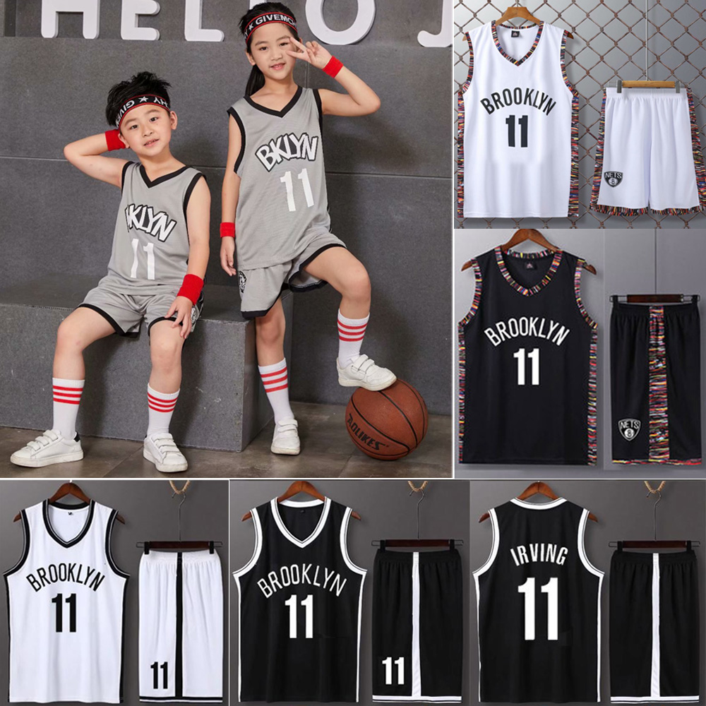 City Version NBA Jersey Brooklyn Nets No.11 Irving Basketball Uniform Set Sports Clothes For Kids Boy Girl Shopee Philippines