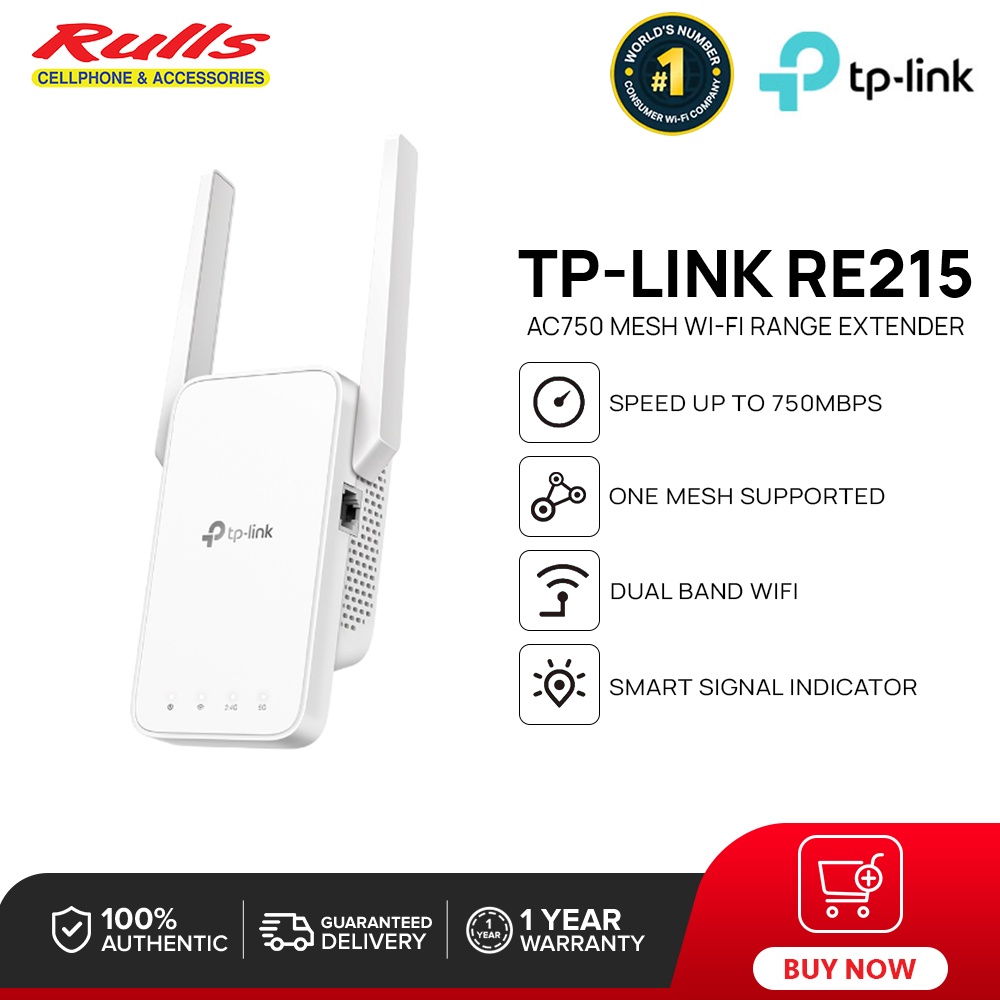 TP-Link OneMesh RE215 AC750 Wireless Dual-Band Wi-Fi Range RE215