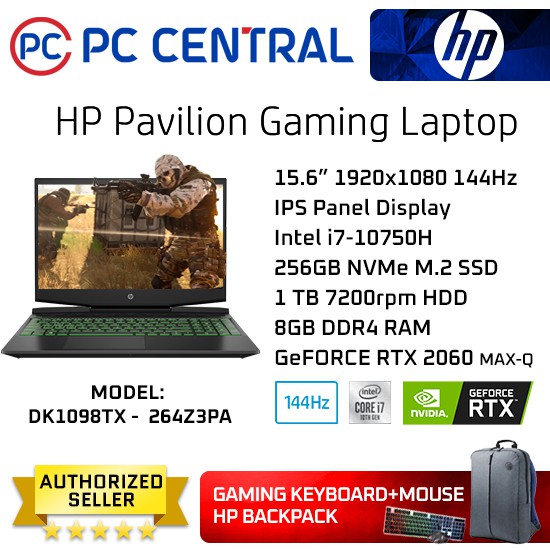 Hp Pavilion Gaming Laptop 15-Dk1098tx 264z3pa Ips 144hz
