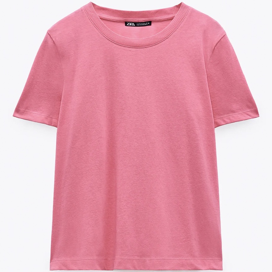 Pink Semi Fit Round Neck Short Sleeves Cotton Women's T-Shirt by Being Human Clothing main image 1