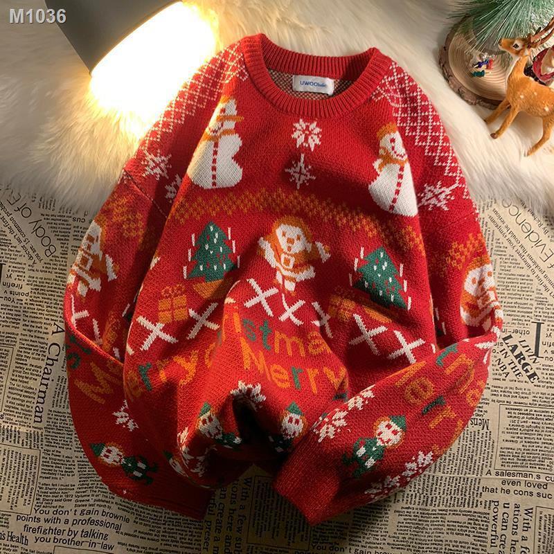 【ins】☑♨ 2021 winter new red roora couple Christmas sweater ins loose ...