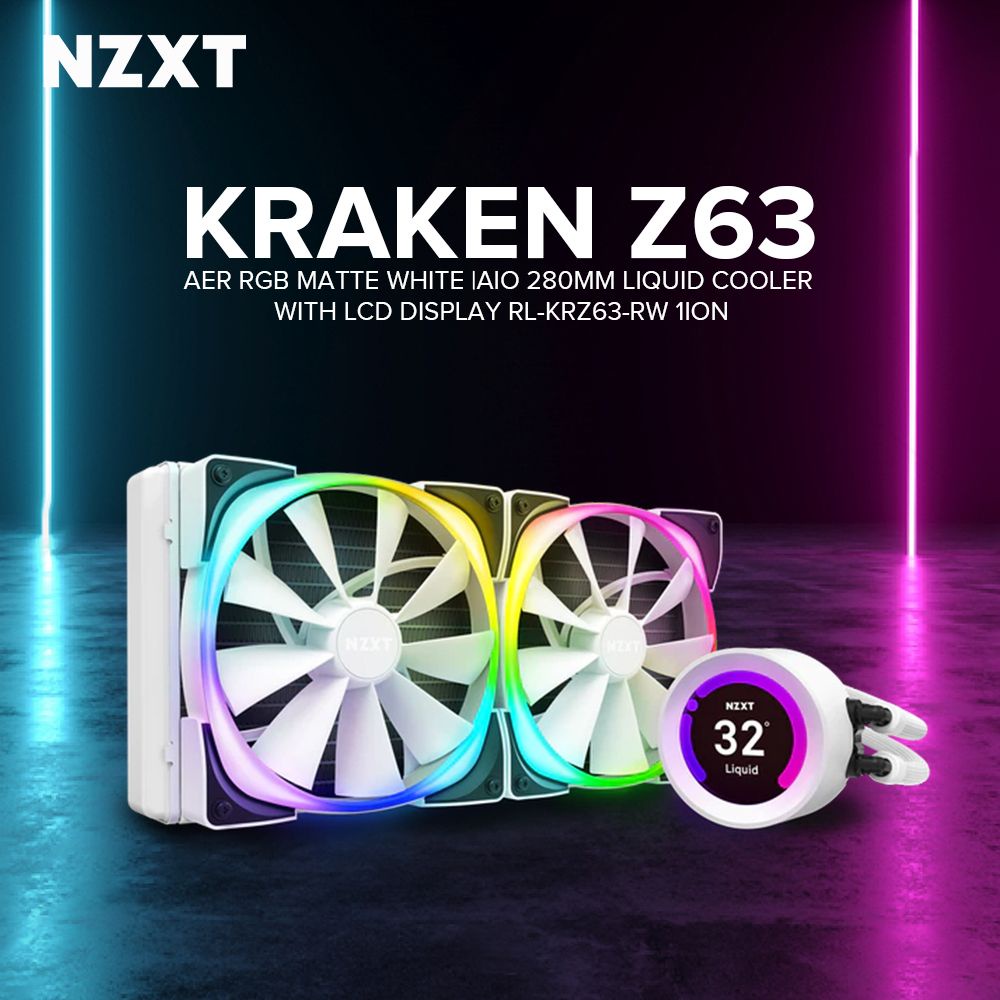 NZXT Kraken Z63 RGB 280mm Black/White |AIO 280mm Liquid Cooler