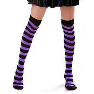 Women Color Striped Socks Long Tube Over Knee High Stripe