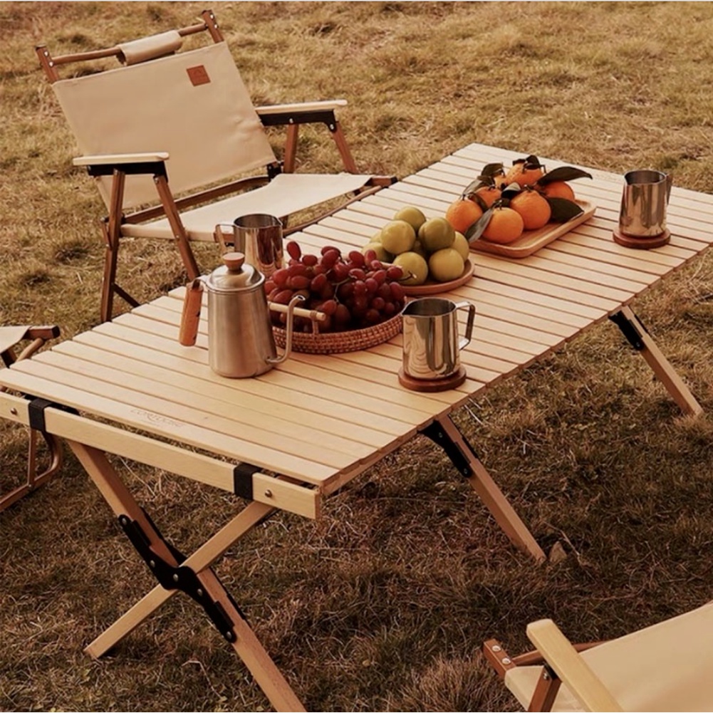 Cod egg roll table outdoor wooden tables 120cm camping potluck table