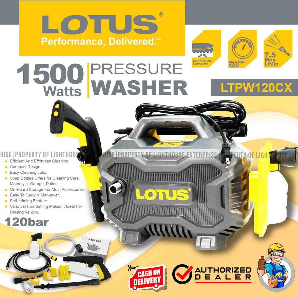 LOTUS 1500W Pressure Washer (LTPW120CX) *LIGHTHOUSE ENTERPRISE ...