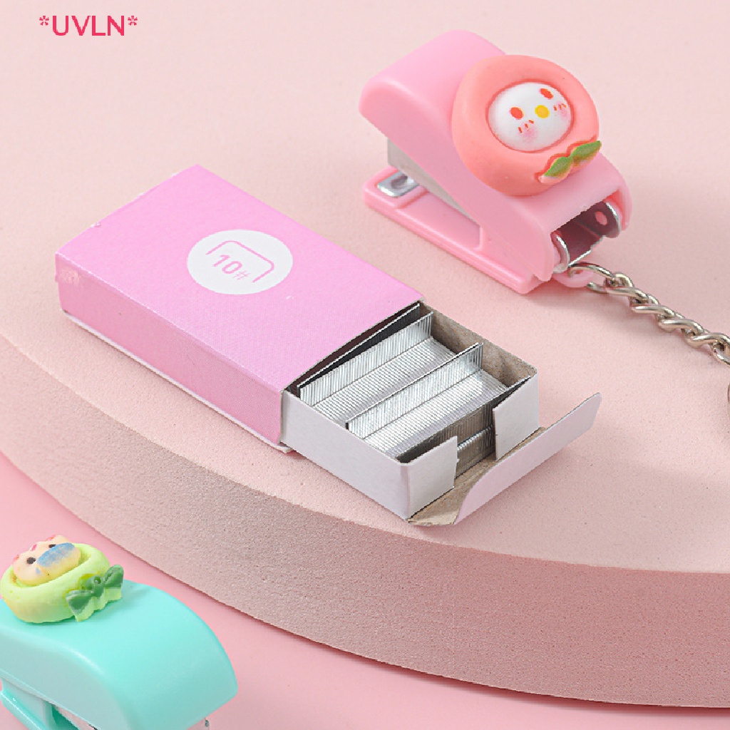 UVLN> Fruit Style Cute Cartoon Mini Stapler Key Chain Macaron Color ...