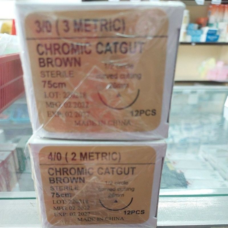 Chromic cat gut surgical suture 3/0, 4/0 12 pcs/box | Shopee Philippines