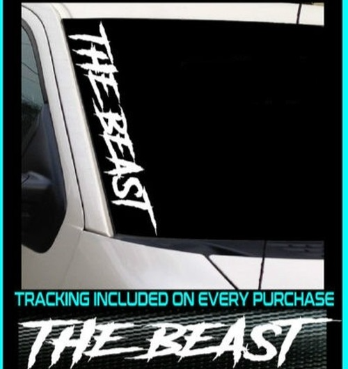 50cm long THE BEAST Windshield VINYL DECAL Sticker DIESEL TRUCK JDM Car ...