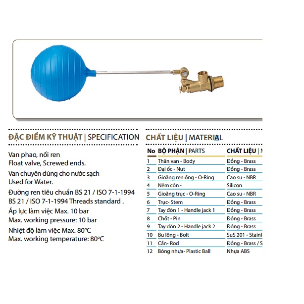 Mi minh Hoa copper mechanical float, non-21 smart mechanical float ...