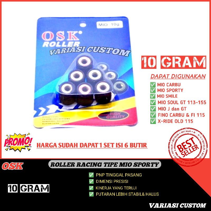ROLLER ROLER LOLER RULER MIO SPORTY SMILE J NUVO FINO 110 CARBON XRIDE ...