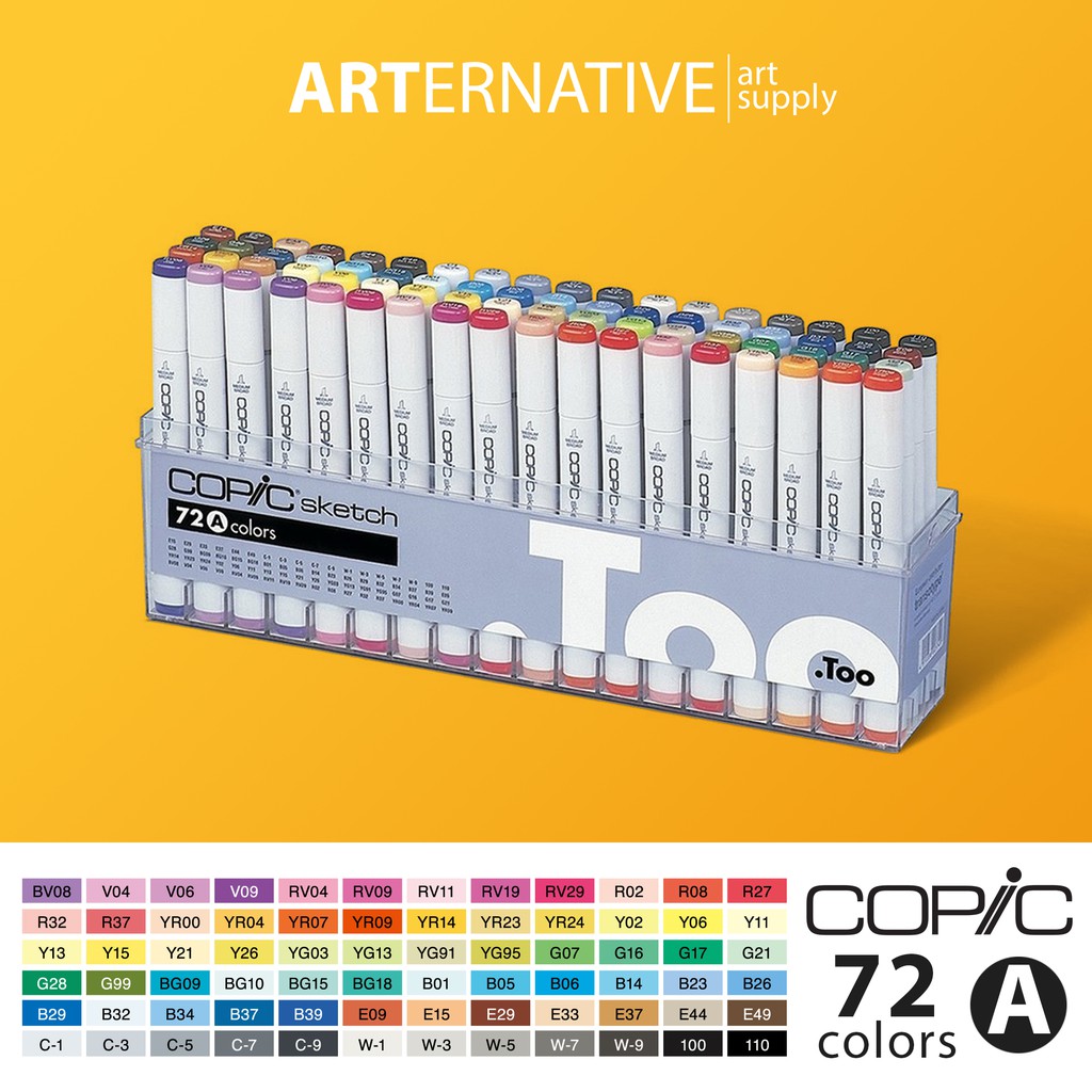 コピックスケッチ 144色セット (72A+72B) ケース無し Copic sketch 144