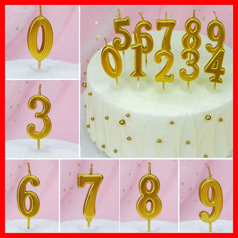 0-9 Number Candle Birthday Cake Topper Birthday Cake Decoration ...