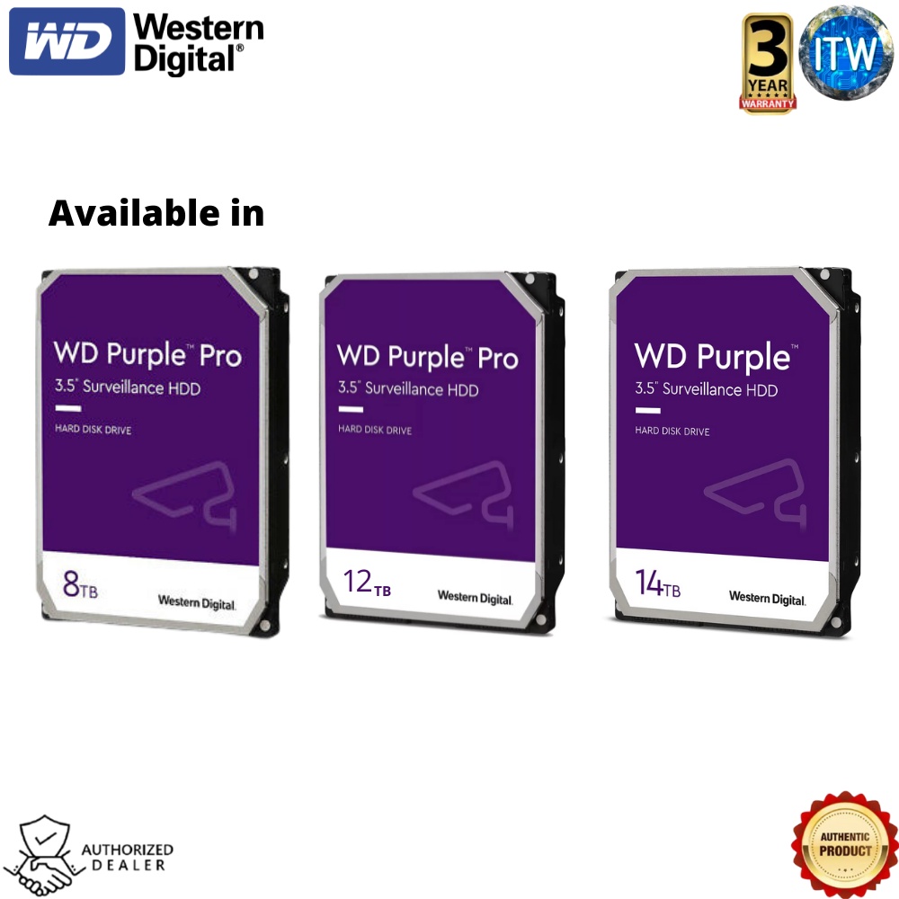 Western Digital WD Purple Pro Surveillance Internal Hard Drive HDD ...