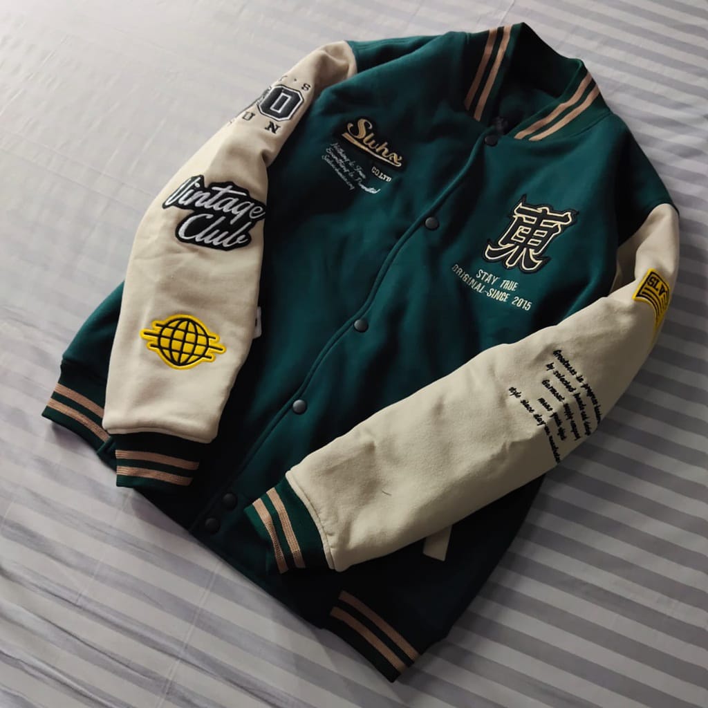 Varsity Vintage Full Embroidery Jacket/Varsity Baseball Jacket Men