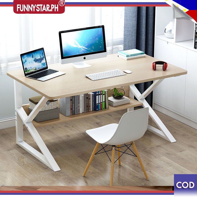 COD Thick Solid Wood Office Table Computer Desk Study Desk PC Laptop ...