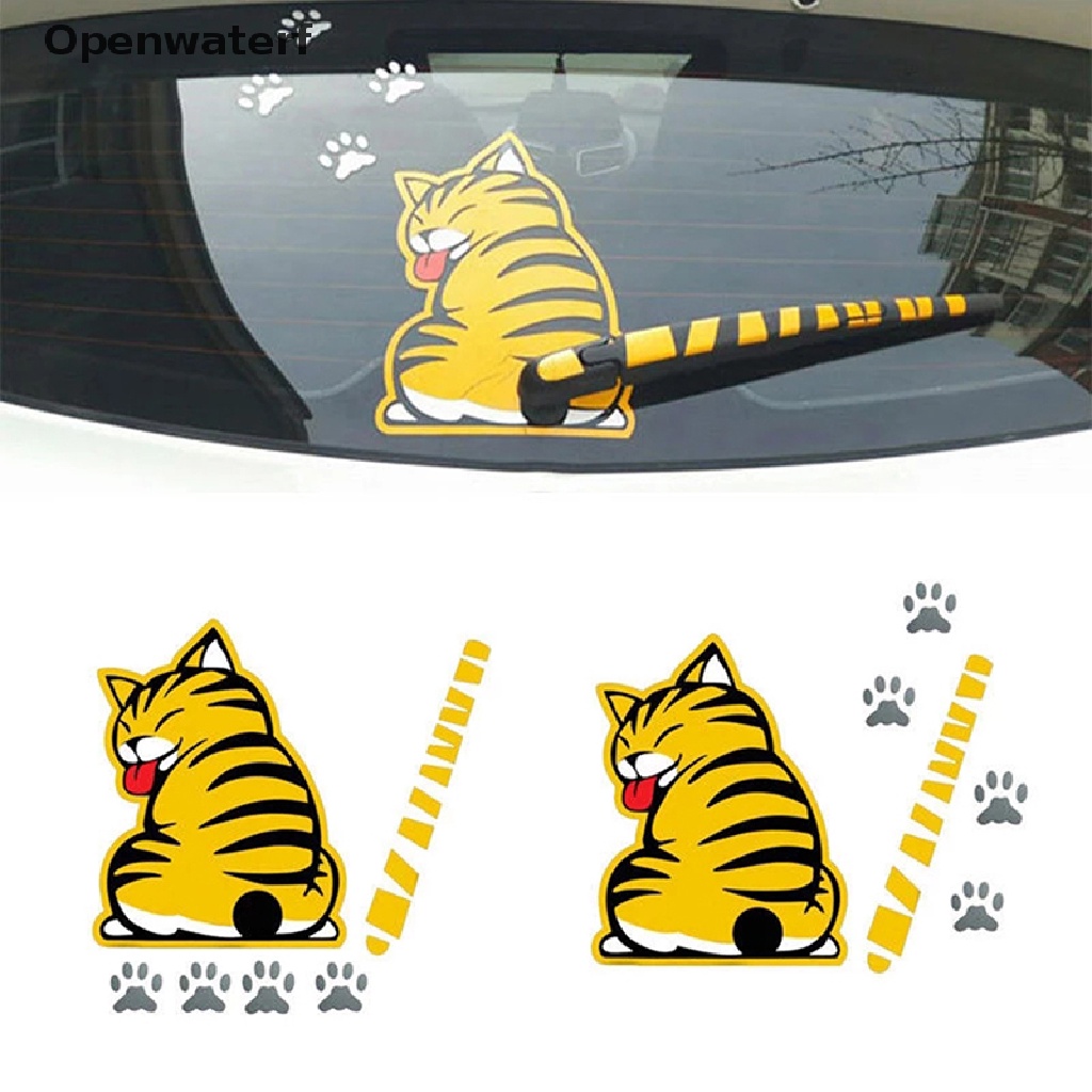 Openwaterf Cat Moving Tail Paw Windshield Rear 3d Window Wiper Cartoon