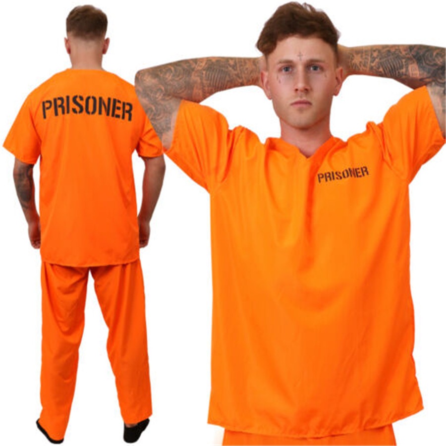 Halloween prisoner cosplay stage performance costume violence couple ...