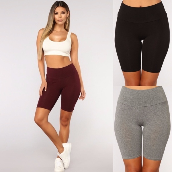 Buy Women Fashion Sexy Short Leggings High Waist Elastic Skinny