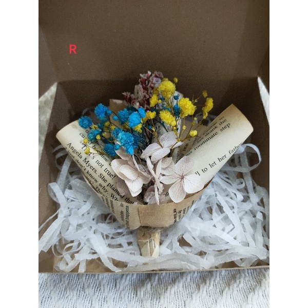 Dried Flower Bouquet With Diy Vintage Inspired Box (please Read Product 