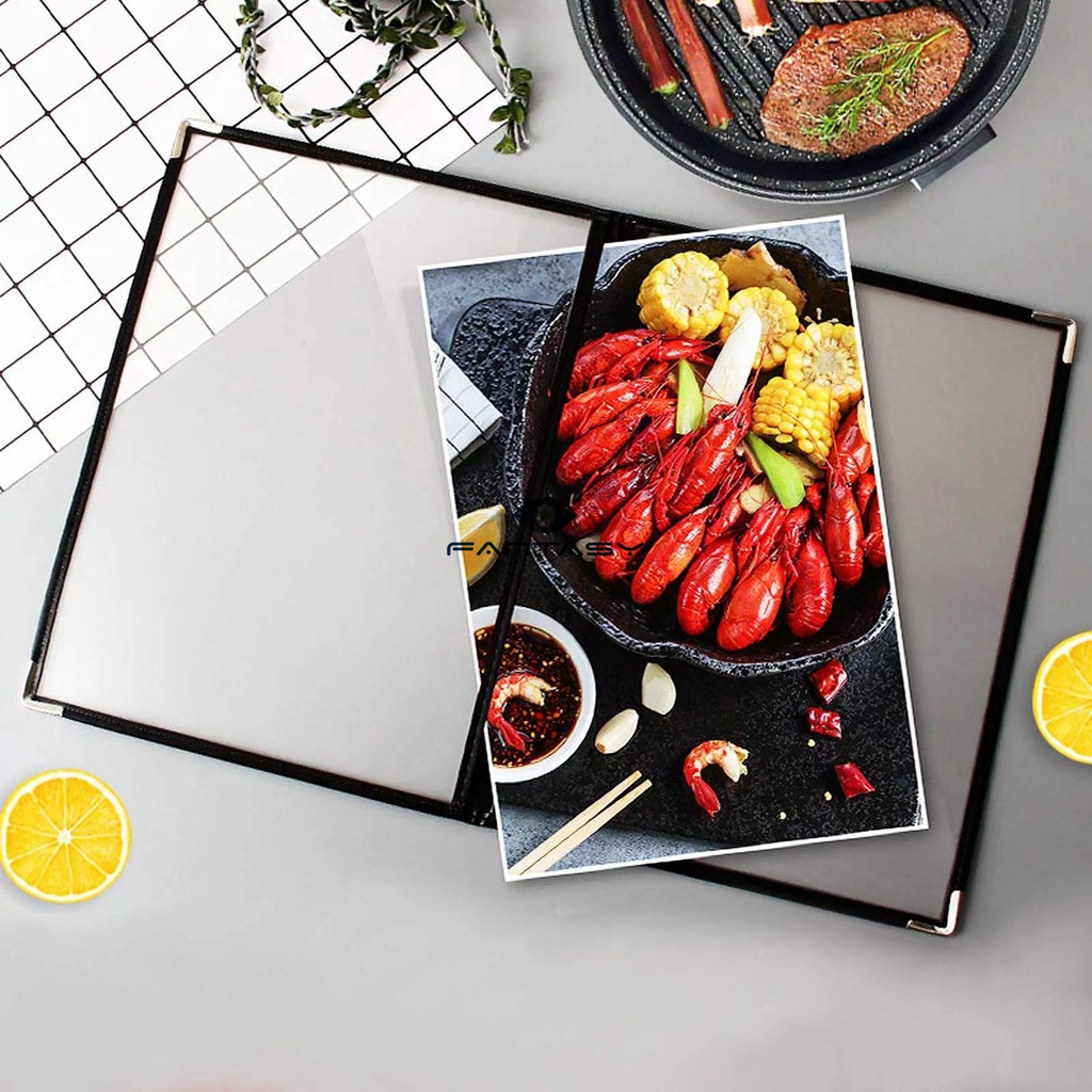 2 Pages 4 Faces A4 Transparent Menu Covers Restaurant Menu Folder Menu ...