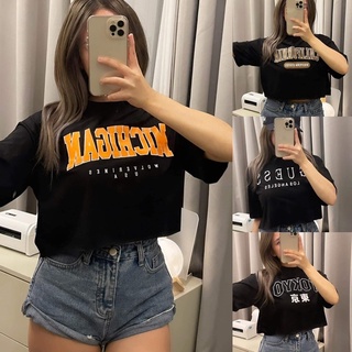 Shop Lucky B711 Football Two Tone Oversized Jersey Croptop with