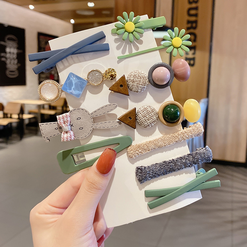 2022 Korean New Fashion hair clip set Cute Children Cartoon Hair pin