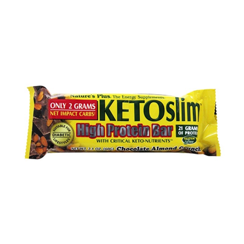 Nature's Plus Keto Slim Protein Bar Chocolate Almond Crunch 2oz ...