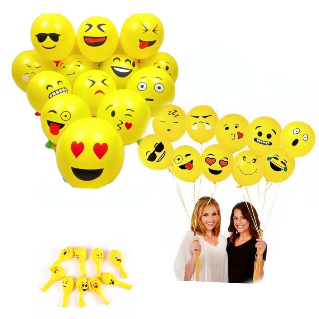 10pcs 12 Inch Expression Balloon Smiley Face Party Wedding Yellow Latex Balloons Cartoon 3302