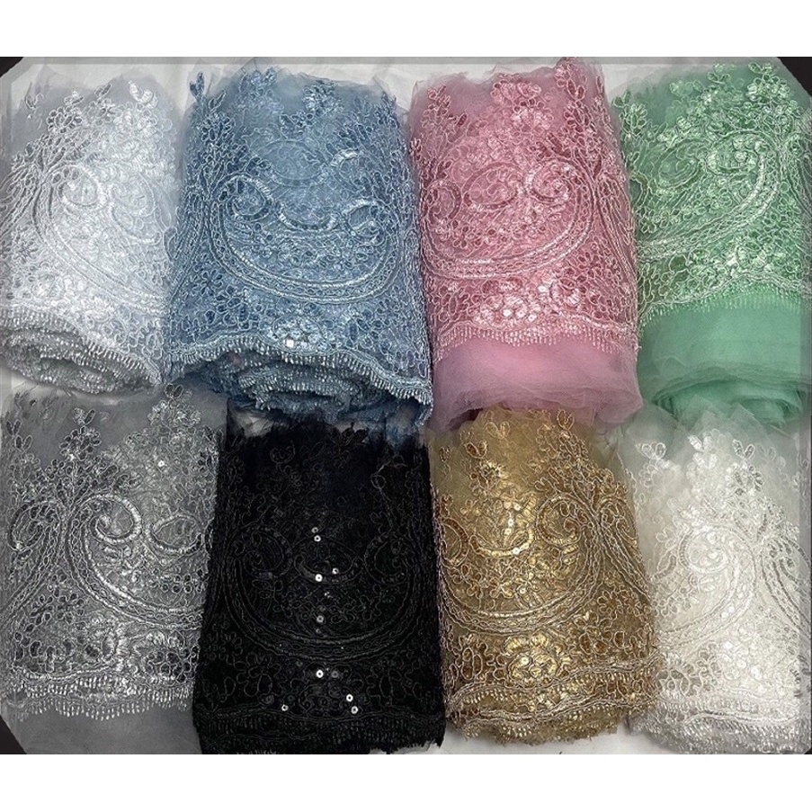 Kain Renda Border Baju Lace ( Harga utk 50cm per quantity ) | Shopee ...