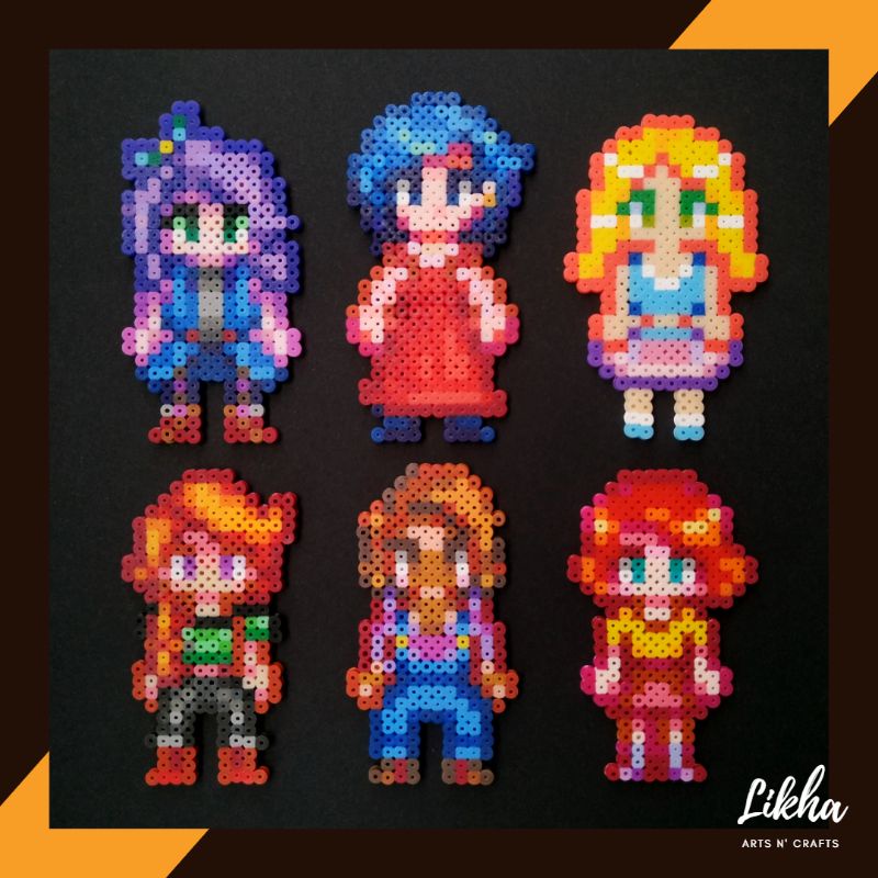 Fanmade STARDEW VALLEY BACHELORETTES/CUSTOM FARMER Perler Beads (Keychain/ Magnet), Likha