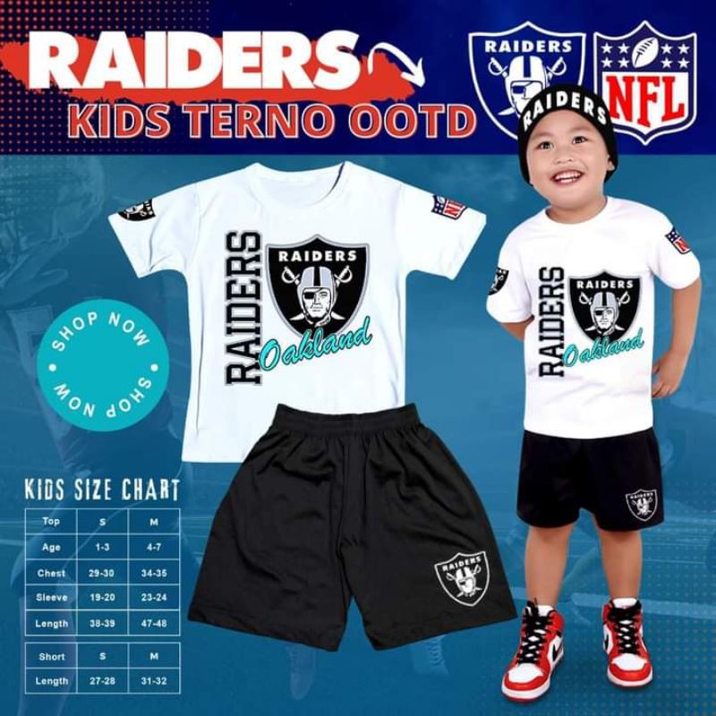 Kids Terno Outfit Raiders Tshirt Short Set For Kids Boy | Fit 1-6 Yrs ...