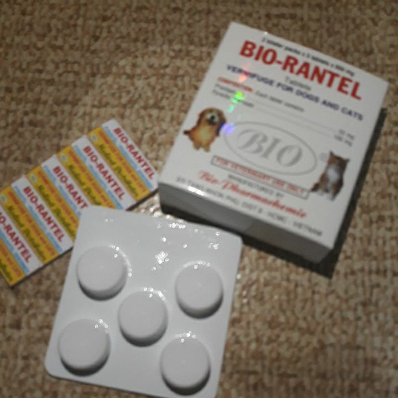 BIO-RANTEL 5 Tablets (1 blister pack) (Dewormer for Dogs and Cats ...