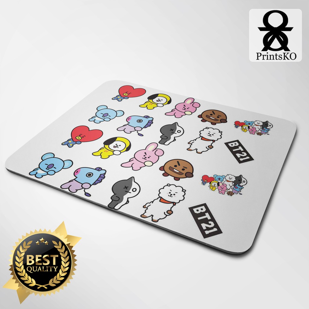 BTS BT21 Tata, Shooky, Cooky, Koya, Chimmy, RJ, Mang Mouse pad | Shopee ...
