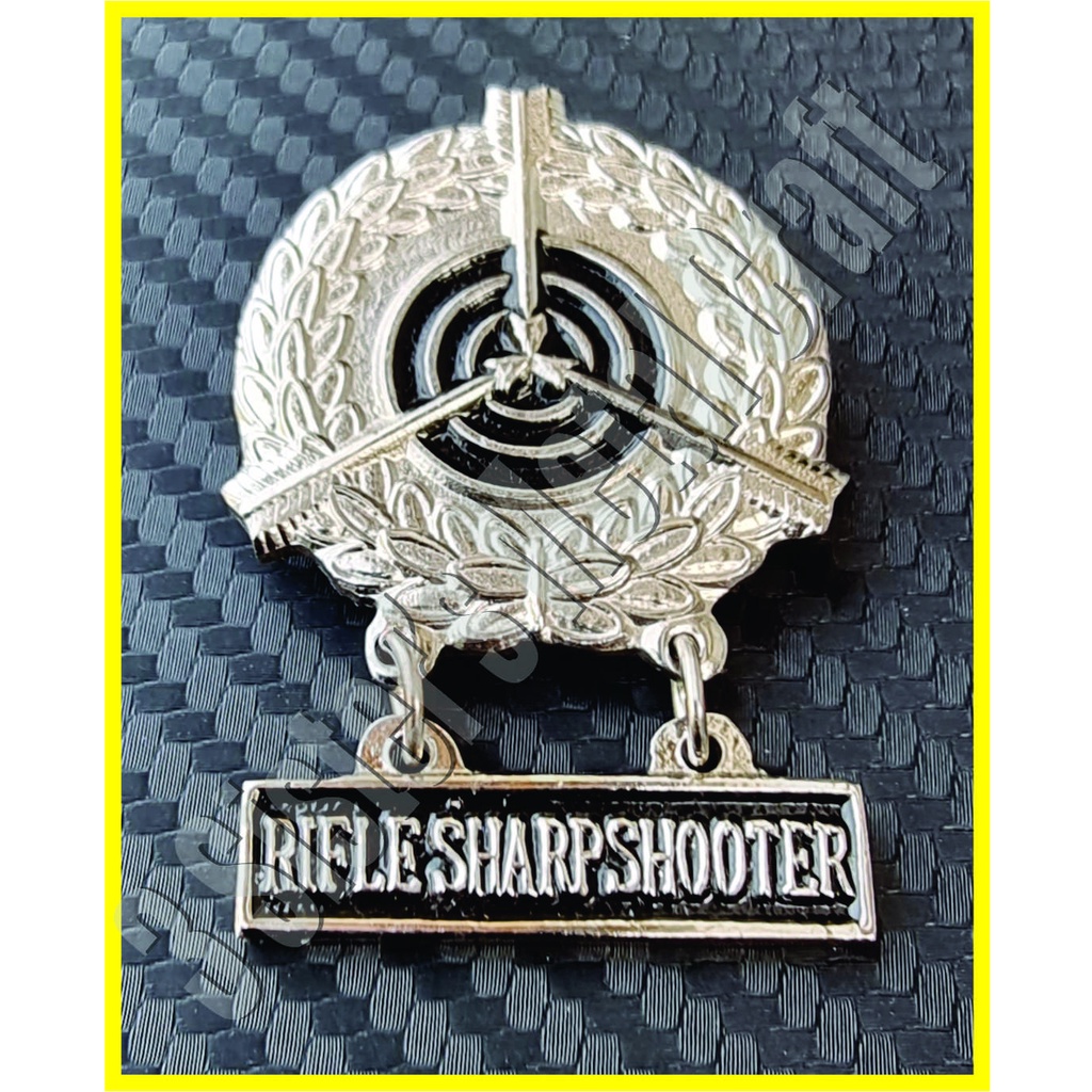 Rifle Sharpshooter Badge, silver plated with box | Shopee