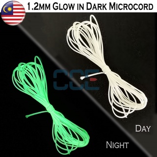 10ft Microcord 1.2mm Glow in the Dark White Micro Cord for